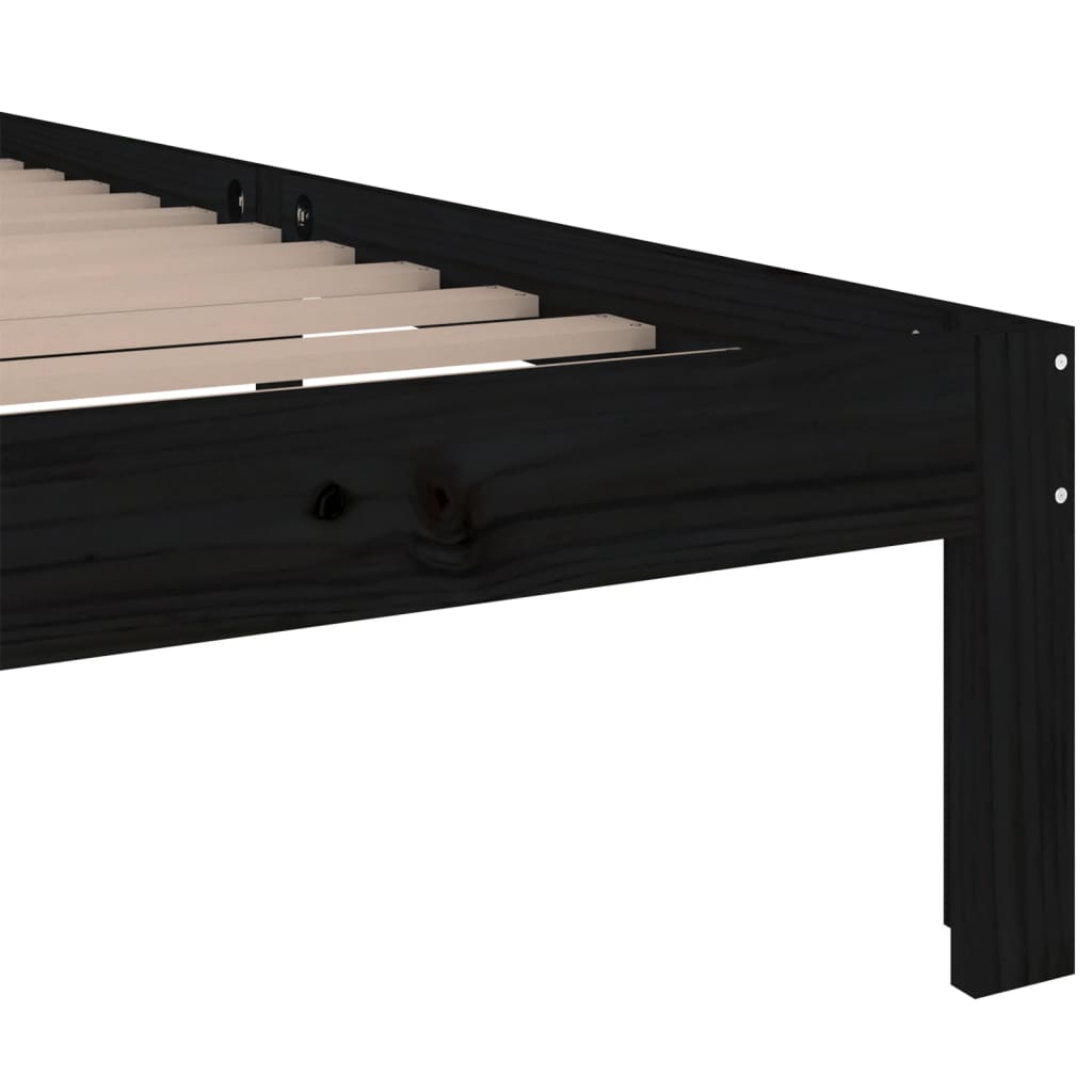 Estructura de cama sin colchón madera maciza negro 100x200 cm - Vetonek