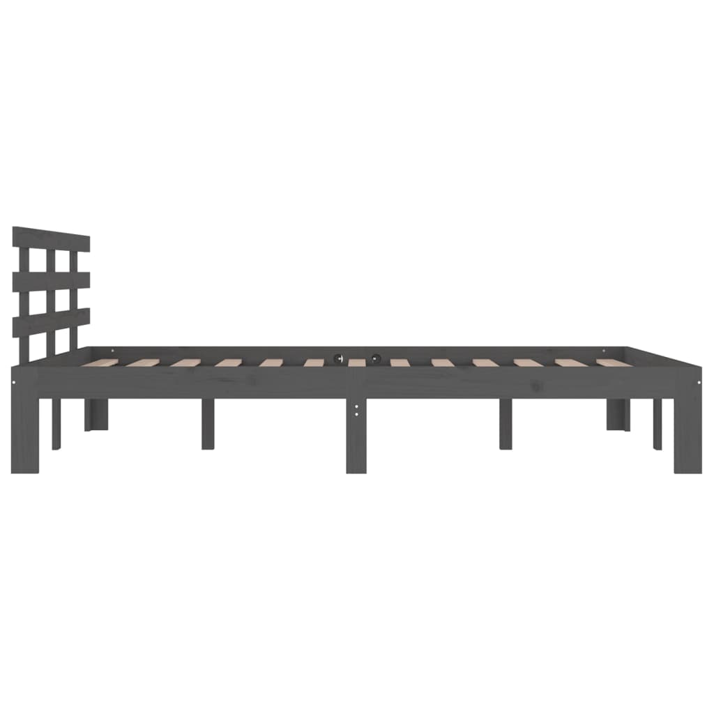 Estructura de cama sin colchón madera maciza gris 200x200 cm v7215 - Vetonek