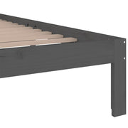 Estructura de cama sin colchón madera maciza gris 200x200 cm v7215 - Vetonek