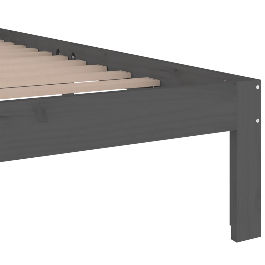 Estructura de cama sin colchón madera maciza gris 200x200 cm v7215 - Vetonek