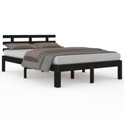 Vetonek Estructura de cama sin colchón madera maciza negro 200x200 cm