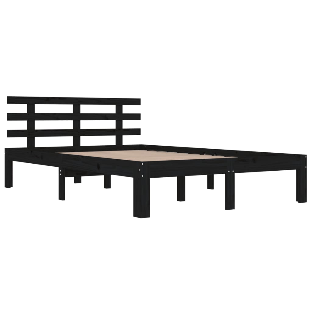 Estructura de cama sin colchón madera maciza negro 200x200 cm v7239 - Vetonek