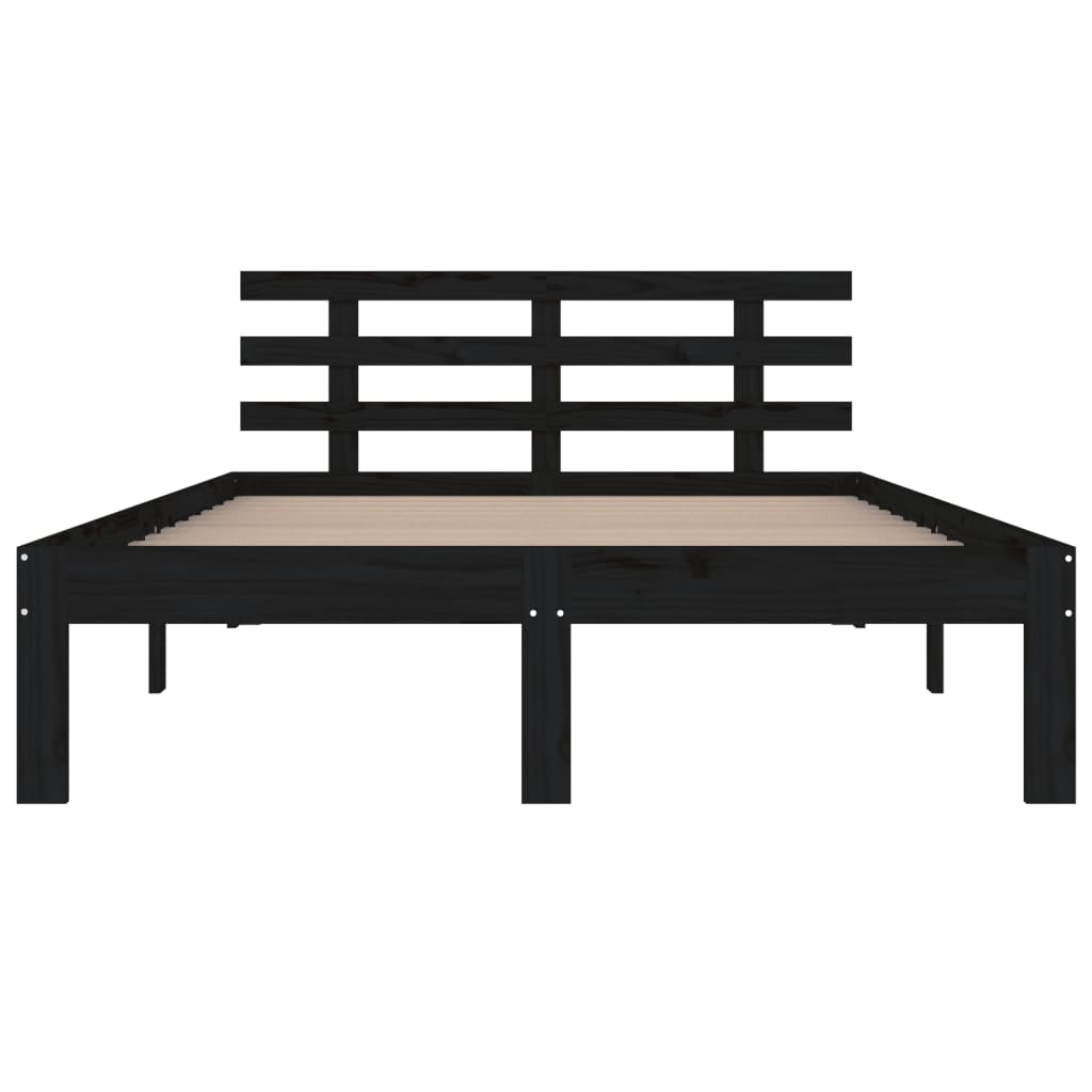 Estructura de cama sin colchón madera maciza negro 200x200 cm v7239 - Vetonek