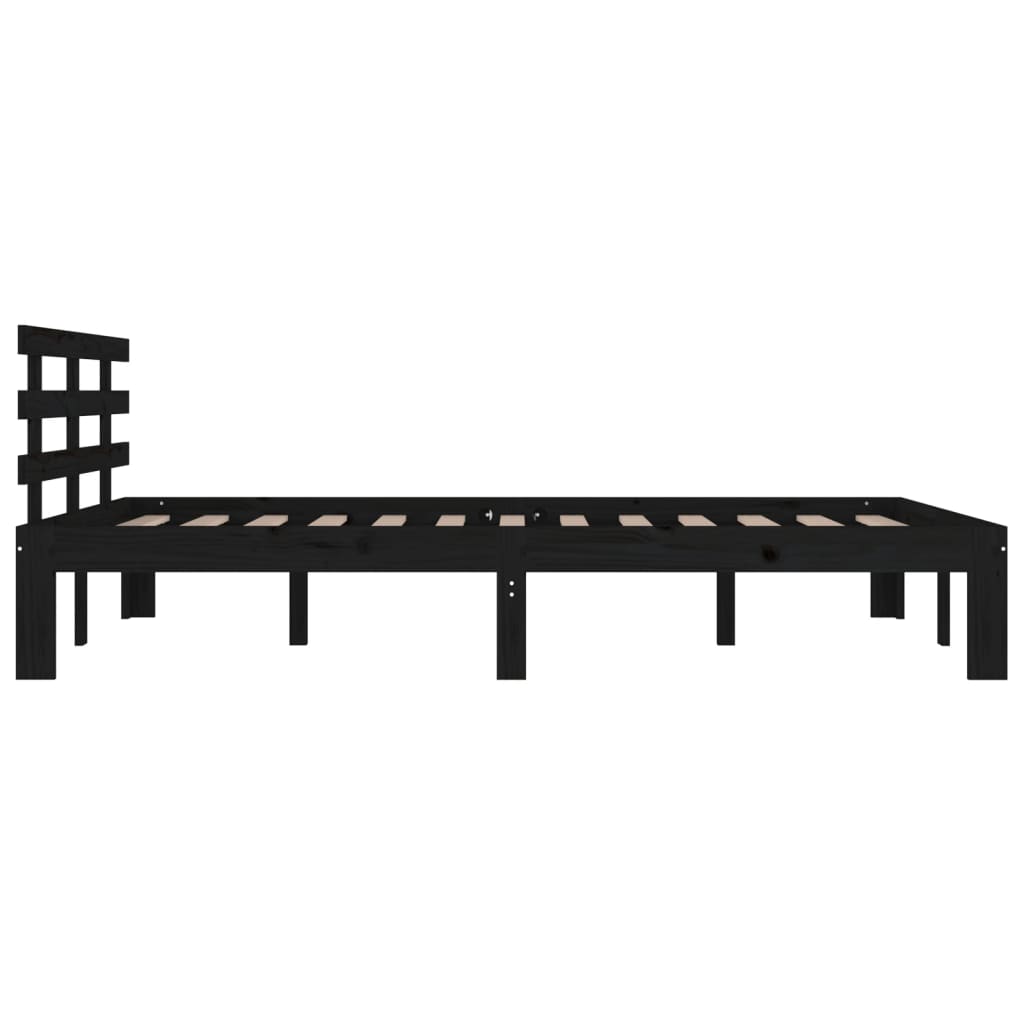 Estructura de cama sin colchón madera maciza negro 200x200 cm v7239 - Vetonek