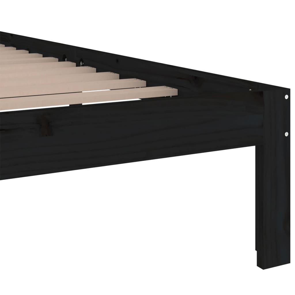 Estructura de cama sin colchón madera maciza negro 200x200 cm v7239 - Vetonek