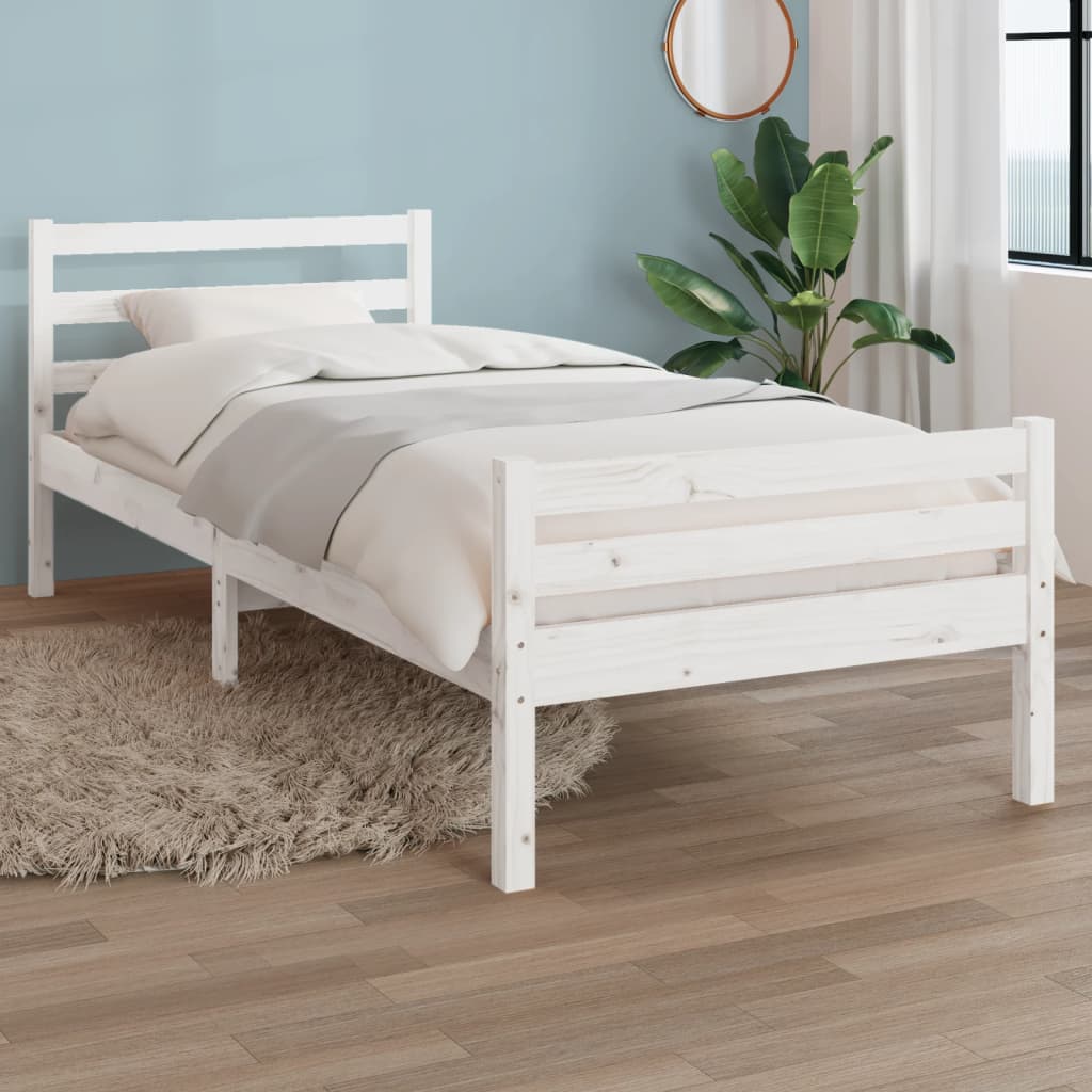 Vetonek Estructura cama individual sin colchón madera blanco 90x190 cm