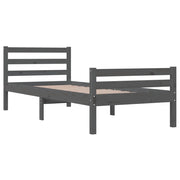 Estructura de cama sin colchón madera maciza gris 100x200 cm - Vetonek