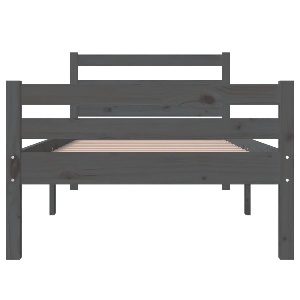 Estructura de cama sin colchón madera maciza gris 100x200 cm - Vetonek
