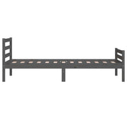 Estructura de cama sin colchón madera maciza gris 100x200 cm - Vetonek
