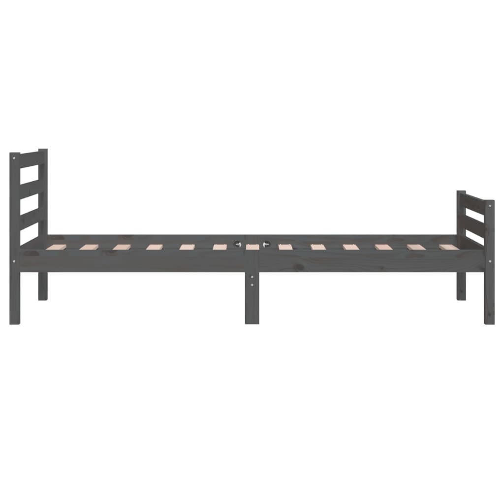 Estructura de cama sin colchón madera maciza gris 100x200 cm - Vetonek