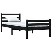 Estructura de cama sin colchón madera maciza negro 100x200 cm - Vetonek