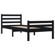 Estructura de cama sin colchón madera maciza negro 100x200 cm - Vetonek