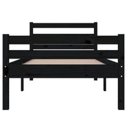 Estructura de cama sin colchón madera maciza negro 100x200 cm - Vetonek