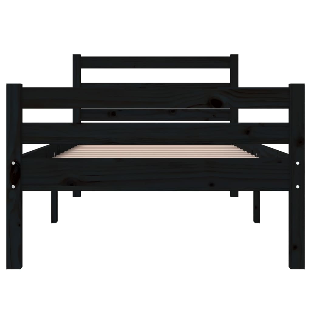 Estructura de cama sin colchón madera maciza negro 100x200 cm - Vetonek