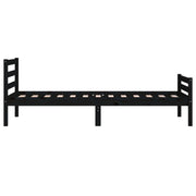 Estructura de cama sin colchón madera maciza negro 100x200 cm - Vetonek