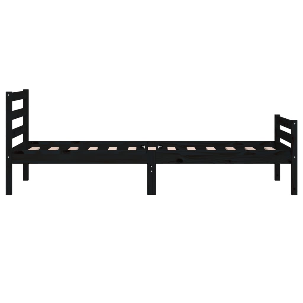 Estructura de cama sin colchón madera maciza negro 100x200 cm - Vetonek