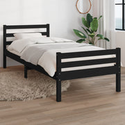 Estructura de cama sin colchón madera maciza negro 100x200 cm v7581 Vetonek
