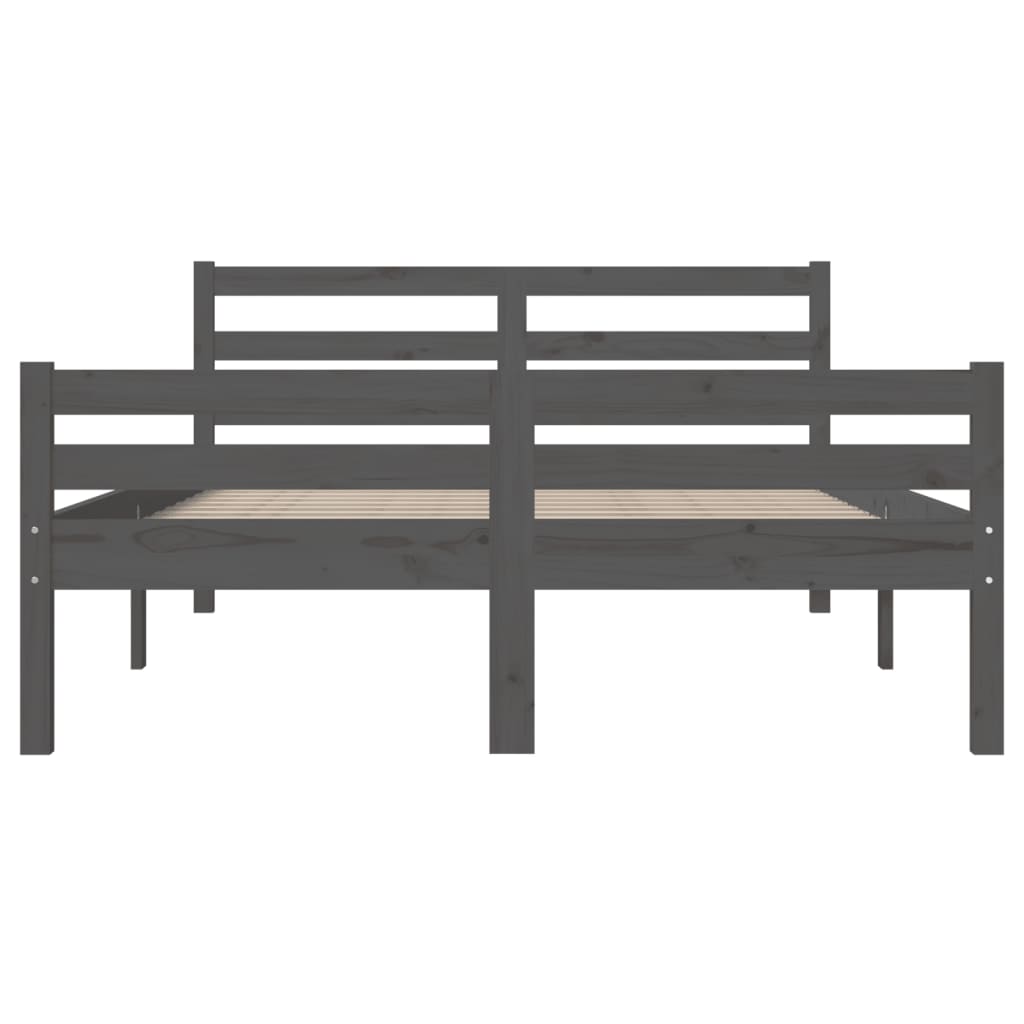 Estructura de cama sin colchón madera maciza gris 120x200 cm v7611 - Vetonek