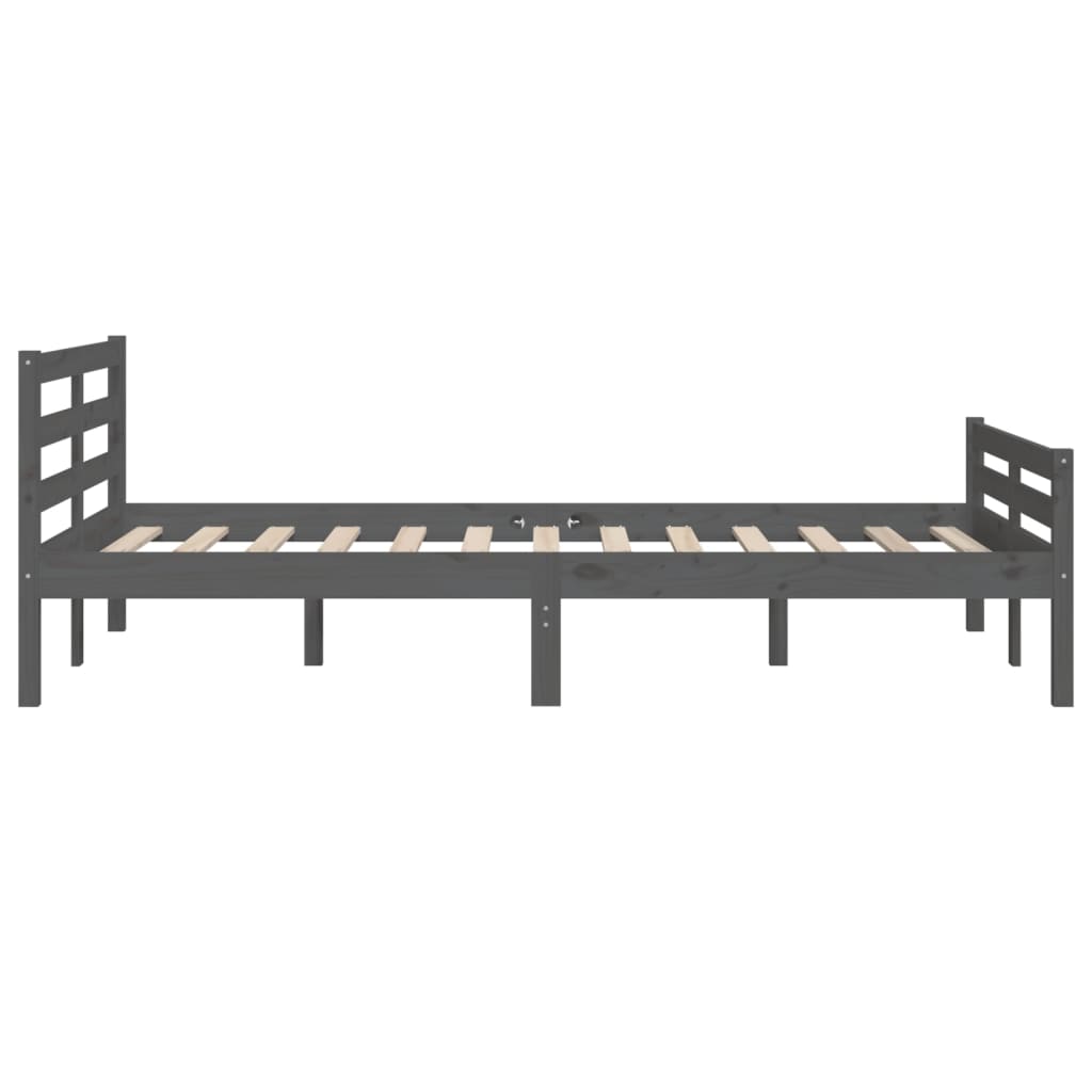 Estructura de cama sin colchón madera maciza gris 120x200 cm v7611 - Vetonek