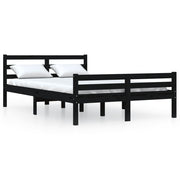 Estructura de cama sin colchón madera maciza negro 120x200 cm - Vetonek