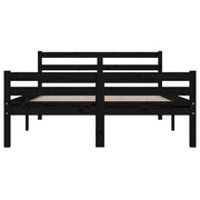 Estructura de cama sin colchón madera maciza negro 120x200 cm - Vetonek