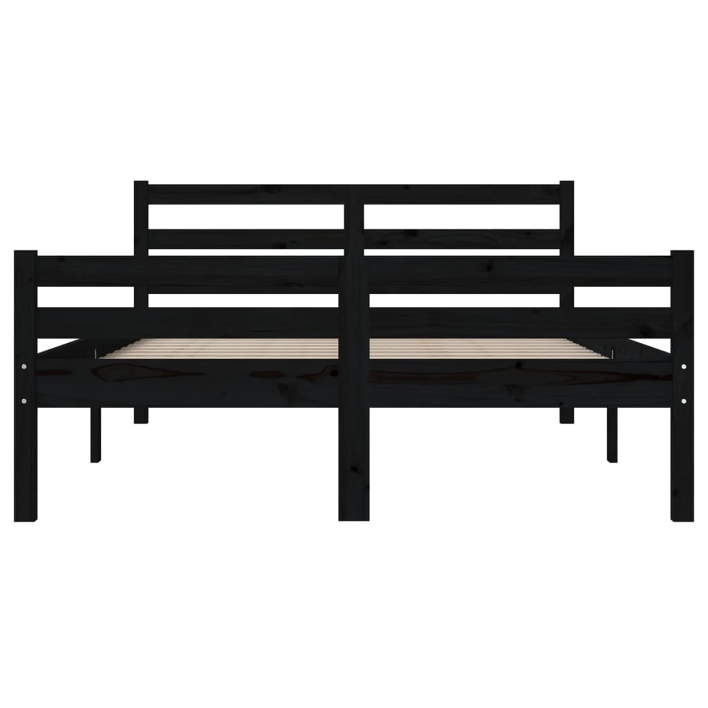 Estructura de cama sin colchón madera maciza negro 120x200 cm - Vetonek