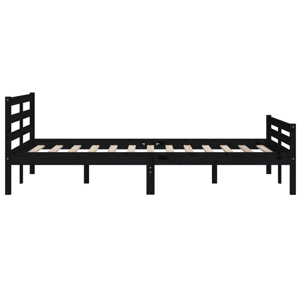 Estructura de cama sin colchón madera maciza negro 120x200 cm - Vetonek