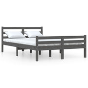 Vetonek Estructura de cama sin colchón madera maciza gris 140x200 cm