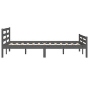 Estructura de cama sin colchón madera maciza gris 140x200 cm v7666 - Vetonek