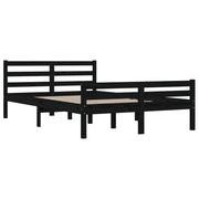 Estructura de cama sin colchón madera maciza negro 140x200 cm v7680 - Vetonek