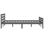 Estructura de cama sin colchón madera maciza gris 160x200 cm v7765 - Vetonek
