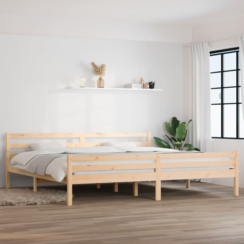 Vetonek Estructura de cama doble sin colchón madera maciza 180x200 cm