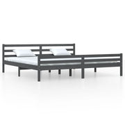 Vetonek Estructura de cama sin colchón madera maciza gris 200x200 cm