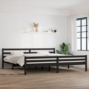 Estructura de cama sin colchón madera maciza negro 200x200 cm v7888 Vetonek