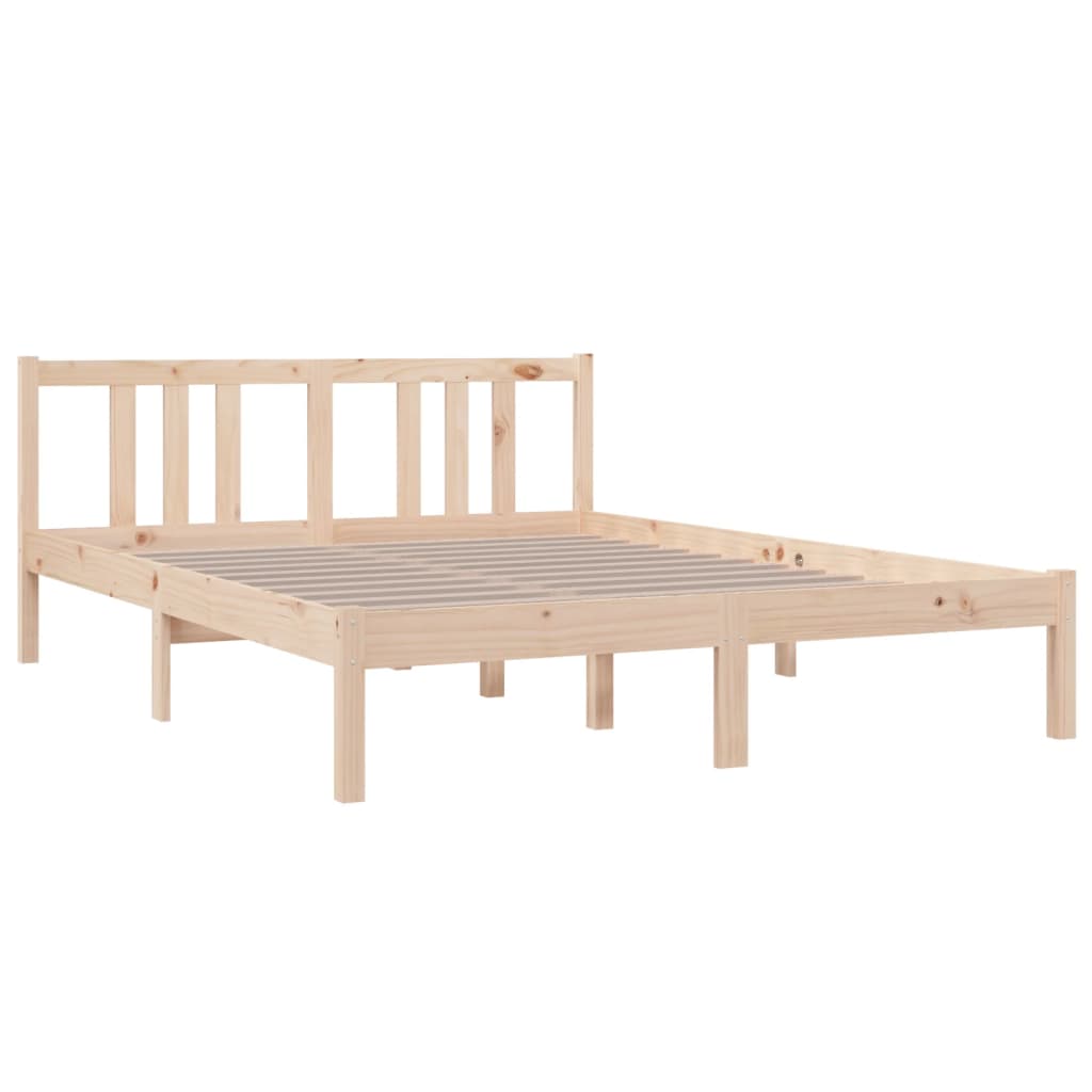 Estructura de cama sin colchón madera maciza 140x190 cm