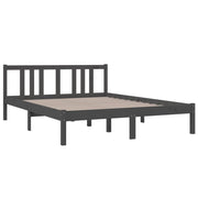 Estructura de cama sin colchón madera maciza gris 140x190 cm v8113 - Vetonek