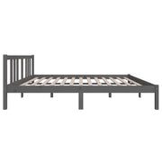 Estructura de cama sin colchón madera maciza gris 140x190 cm v8113 - Vetonek