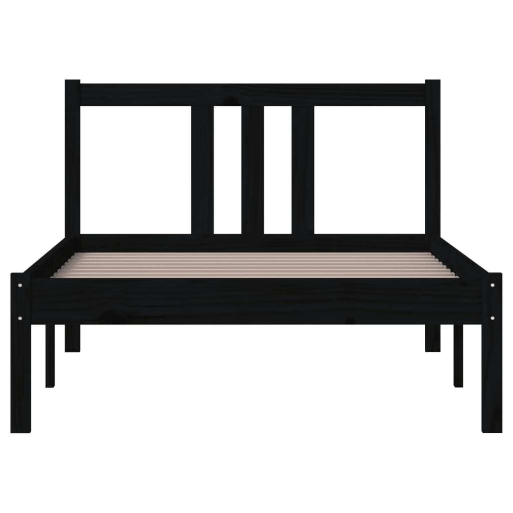 Estructura de cama sin colchón madera maciza negro 90x200 cm - Vetonek