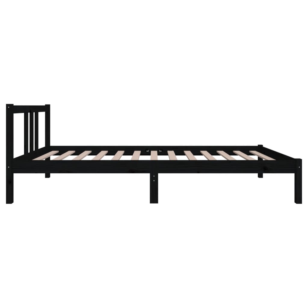 Estructura de cama sin colchón madera maciza negro 90x200 cm - Vetonek