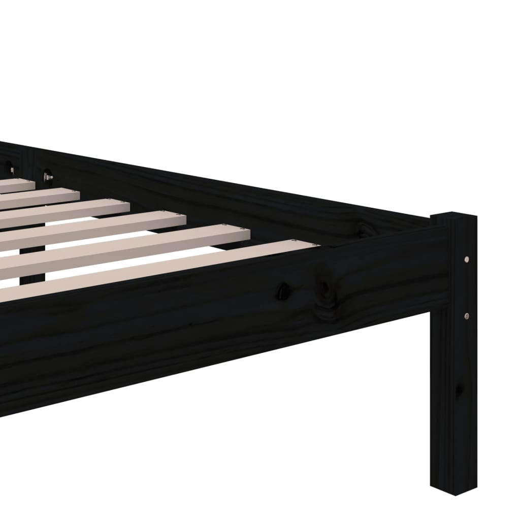 Estructura de cama sin colchón madera maciza negro 90x200 cm - Vetonek