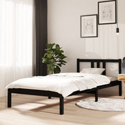 Estructura de cama sin colchón madera maciza negro 90x200 cm v8182 Vetonek