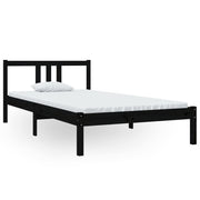 Estructura de cama sin colchón madera maciza negro 100x200 cm v8236 - Vetonek