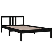 Estructura de cama sin colchón madera maciza negro 100x200 cm v8236 - Vetonek