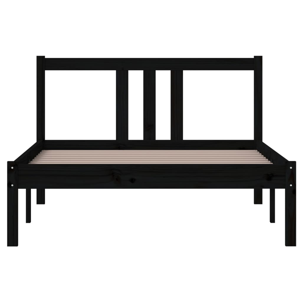 Estructura de cama sin colchón madera maciza negro 100x200 cm v8236 - Vetonek