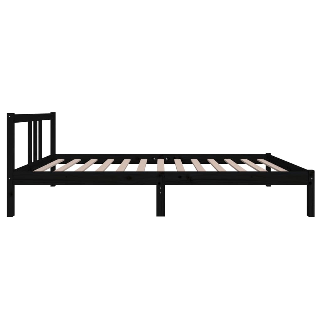 Estructura de cama sin colchón madera maciza negro 100x200 cm v8236 - Vetonek