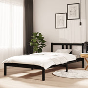 Estructura de cama sin colchón madera maciza negro 100x200 cm v8236 Vetonek