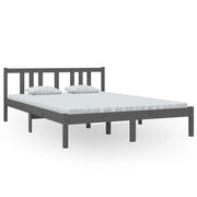 Vetonek Estructura de cama sin colchón madera maciza gris 140x200 cm