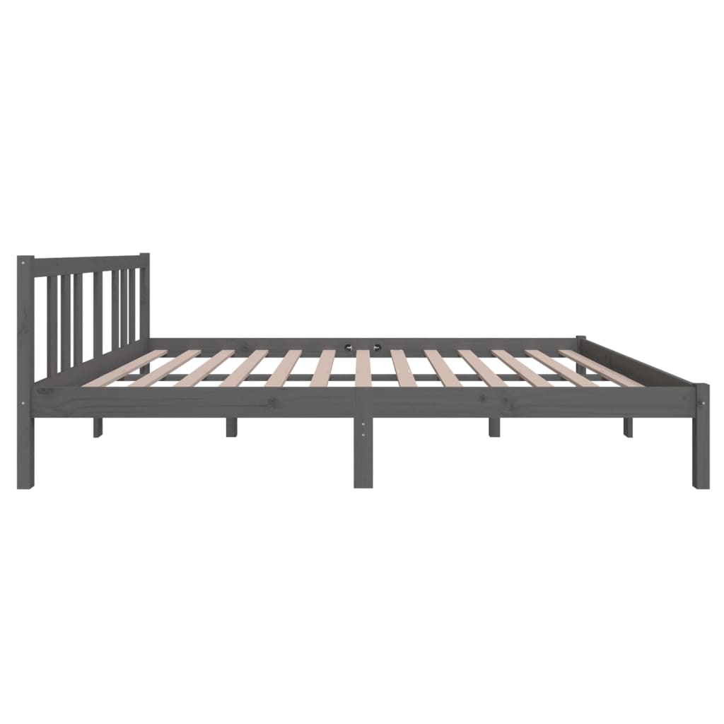 Estructura de cama sin colchón madera maciza gris 140x200 cm v8311 - Vetonek