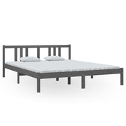 Vetonek Estructura de cama sin colchón madera maciza gris 160x200 cm