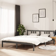 Estructura de cama sin colchón madera maciza gris 160x200 cm v8410 Vetonek